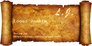 Loosz Joakim névjegykártya